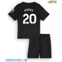 Camisa de time de futebol Tottenham Hotspur Mohammed Kudus #20 Replicas 2º Equipamento Infantil 2025-26 Manga Curta (+ Calças curtas)